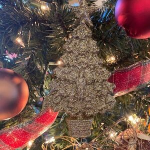 Gold Glitter Christmas Tree Ornament